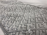 Shimmer White & Silver Diamante Sequin Duvet & Pillow Covers