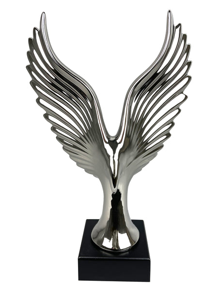 Silver Electroplated Ceramic Eagle Wings Ornament
