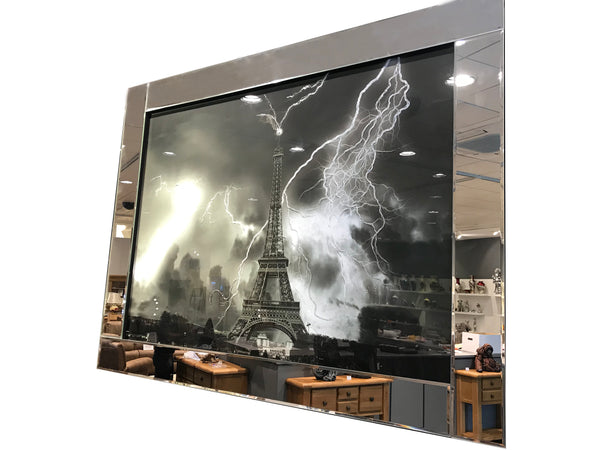 Liquid Art Mirror Frame Glitter Lightening Eiffel Tower Hanging Picture