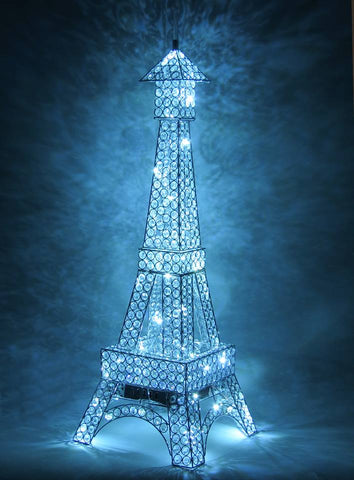 Medium Clear Crystal Diamante LED Eiffel Tower Table Lamp