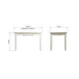 Fresh White with Oak Tops 1.2m Extending Dining Table