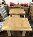 Weathered Oak Small Extending Butterfly Dining Table & 6 Chairs