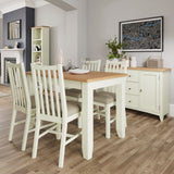 Fresh White with Oak Tops 1.2m Extending Dining Table