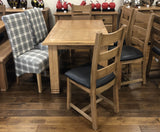 Weathered Oak Small Extending Butterfly Dining Table & 6 Chairs