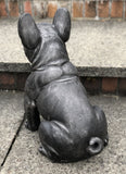 Charcoal Grey Metal Effect Sitting French Bulldog Garden Ornament