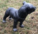 Charcoal Grey Metal Effect Staffordshire Bull Terrier Puppy Garden Ornament