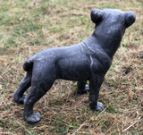 Charcoal Grey Metal Effect Staffordshire Bull Terrier Puppy Garden Ornament