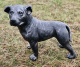 Charcoal Grey Metal Effect Staffordshire Bull Terrier Puppy Garden Ornament