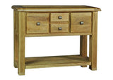 Weathered Rustic Reclaimed Distressed Solid Oak 4 Drawer Hall Table