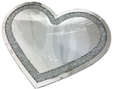 Diamante Filled Thin Border Love Heart Wall Mirror (Small)