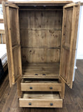Weathered Oak "His" Wardrobe