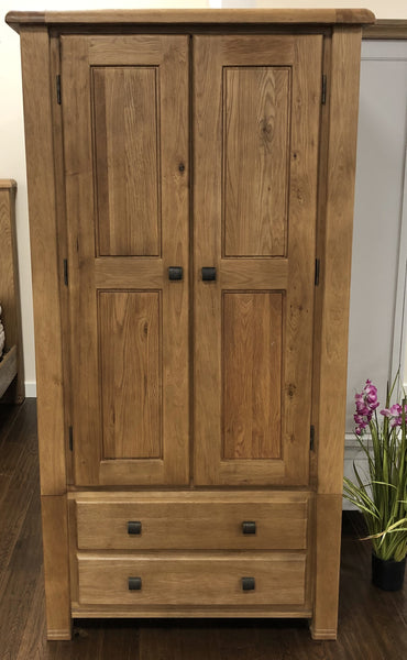 Weathered Oak "His" Wardrobe
