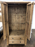 Weathered Oak "His" Wardrobe