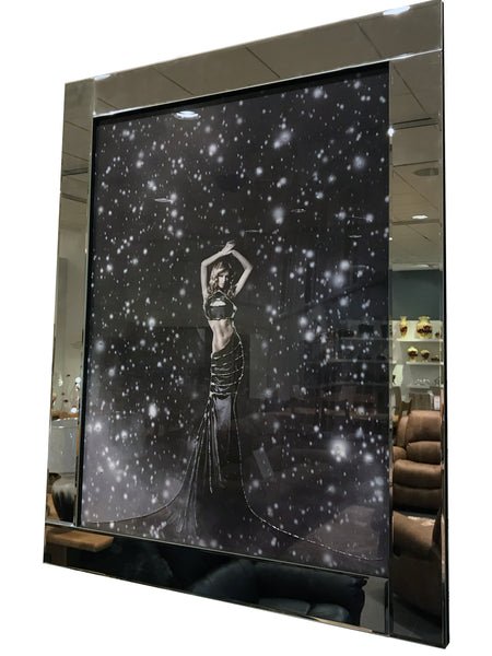 Liquid Art Mirror Frame Starstruck Model in Rain Wall Hanging Picture