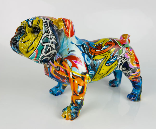 Multicolour Graffiti Small British Bulldog Ornament