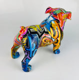 Multicolour Graffiti Small British Bulldog Ornament