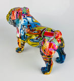 Multicolour Graffiti Small British Bulldog Ornament