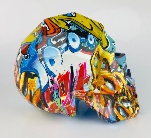 Multicolour Graffiti Skull Ornament