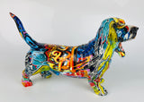 Multicolour Graffiti Basset Hound Ornament