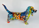 Multicolour Graffiti Basset Hound Ornament