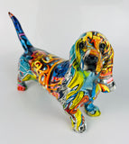 Multicolour Graffiti Basset Hound Ornament