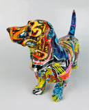 Multicolour Graffiti Basset Hound Ornament