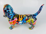 Multicolour Graffiti Basset Hound Ornament