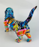 Multicolour Graffiti Basset Hound Ornament