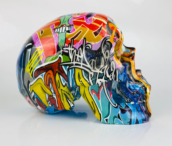 Multicolour Graffiti Skull Ornament