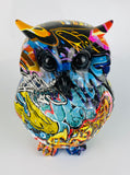 Multicolour Graffiti Barn Owl Ornament