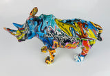 Multicolour Graffiti Rhino Ornament