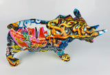 Multicolour Graffiti Rhino Ornament