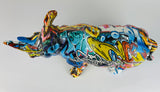 Multicolour Graffiti Rhino Ornament