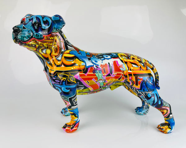 Multicolour Graffiti Small Staffordshire Bull Terrier Ornament