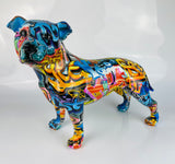 Multicolour Graffiti Small Staffordshire Bull Terrier Ornament