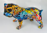 Multicolour Graffiti Large British Bulldog Ornament