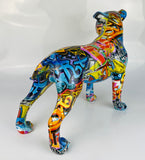 Multicolour Graffiti Small Staffordshire Bull Terrier Ornament