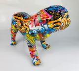 Multicolour Graffiti Large British Bulldog Ornament