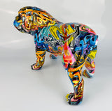 Multicolour Graffiti Large British Bulldog Ornament