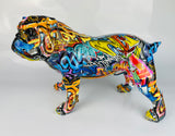 Multicolour Graffiti Large British Bulldog Ornament