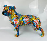 Multicolour Graffiti Large Staffordshire Bull Terrier Ornament