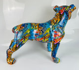 Multicolour Graffiti Large Staffordshire Bull Terrier Ornament