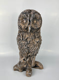 Brown Carved Wood Effect Owl Garden Ornament