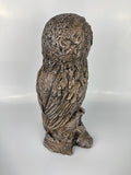 Brown Carved Wood Effect Owl Garden Ornament