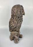 Brown Carved Wood Effect Owl Garden Ornament