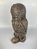 Brown Carved Wood Effect Owl Garden Ornament