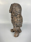 Brown Carved Wood Effect Owl Garden Ornament