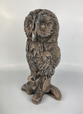 Brown Carved Wood Effect Owl Garden Ornament