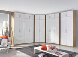 Cherry Hinged Wardrobe in High Polish White