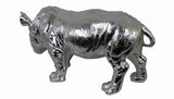 Electroplated Silver Large Rhinoceros Rhino Ornament
